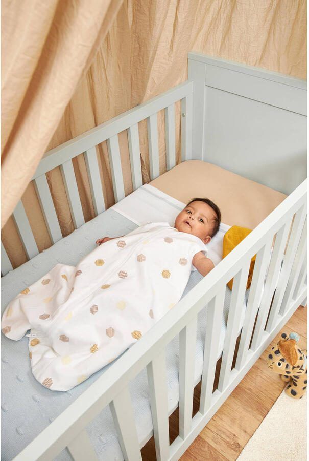 Meyco baby zomerslaapzak Honeycomb honey gold Babyslaapzak Wit Stip 110 - Foto 2