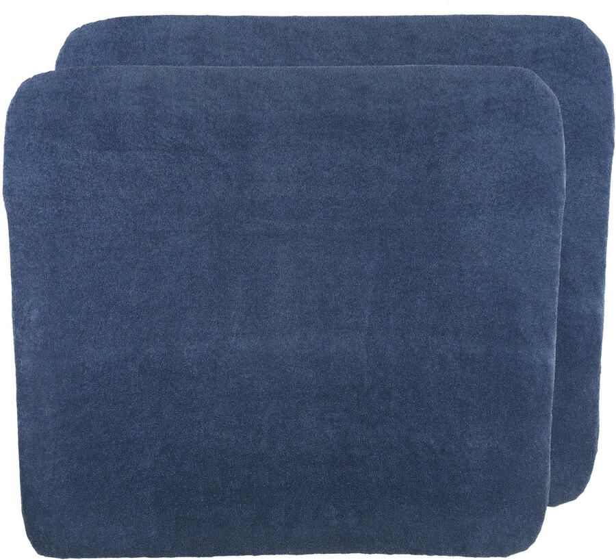 Meyco badstof aankleedkussenhoes 75x85cm uni indigo (set van 2)