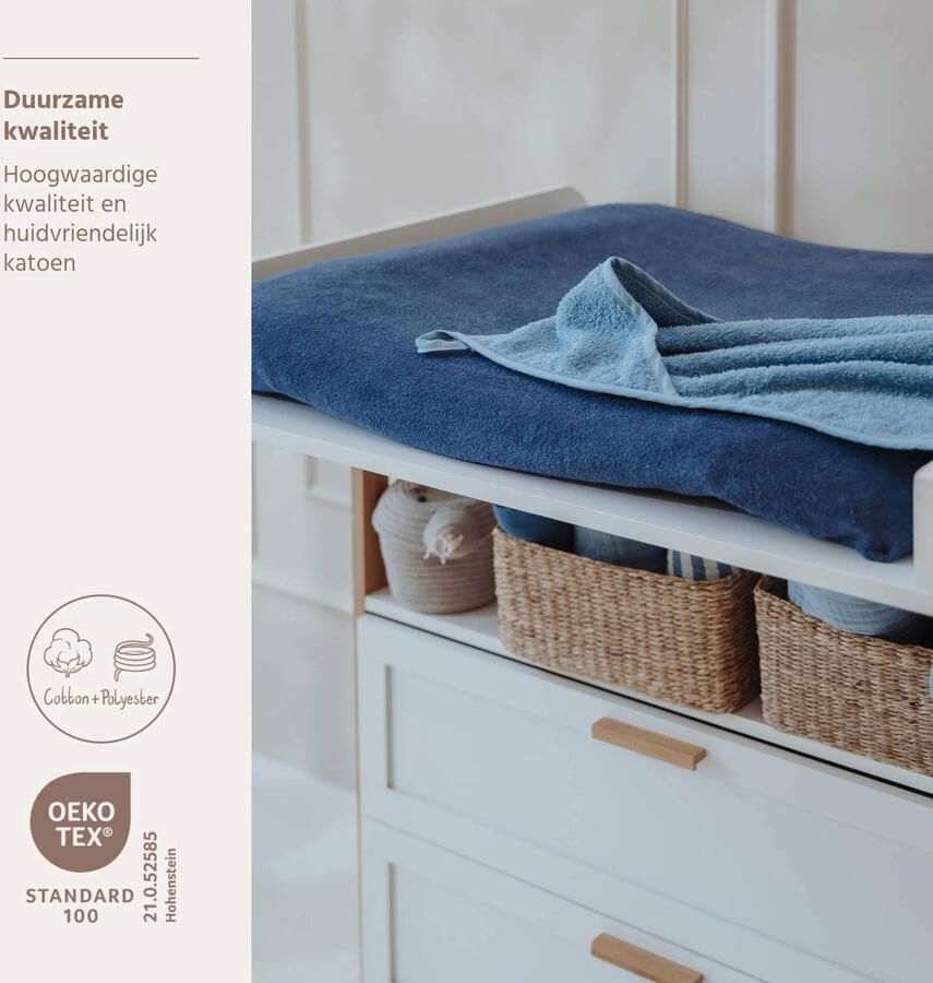 Meyco badstof aankleedkussenhoes 75x85cm uni indigo (set van 2) - Foto 2
