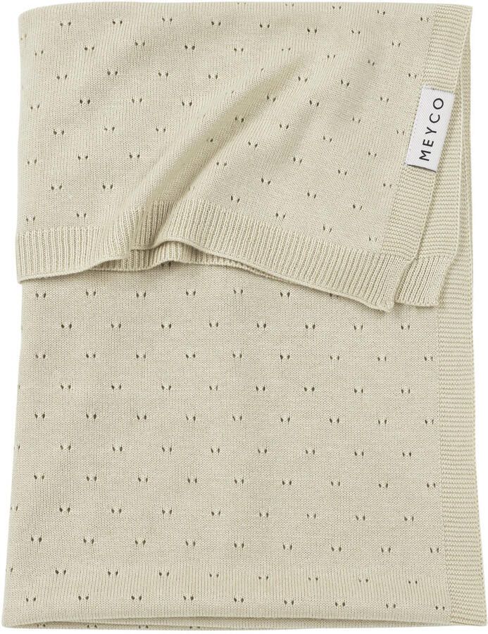 Meyco bamboe ledikantdeken Ajour Soft sand Babydeken Beige Effen