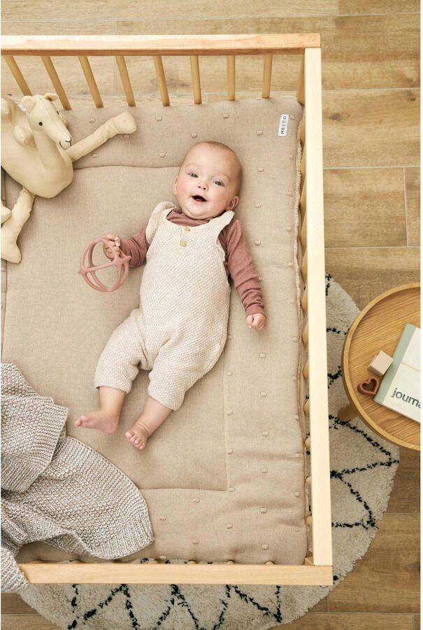 Meyco boxkleed Mini Knots 77x97 cm Sand Bruin | Boxkleed van - Foto 2