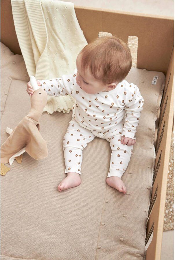 Meyco boxkleed Mini Knots 77x97 cm Sand Bruin | Boxkleed van - Foto 3