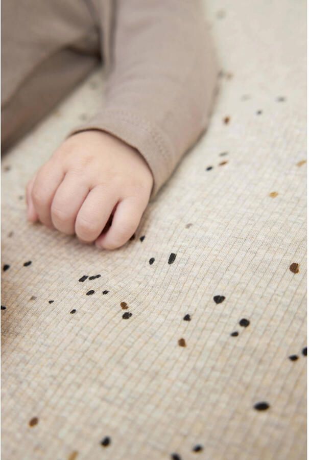 Meyco boxkleed Rib Mini Spot sand melange Beige | Boxkleed van - Foto 3