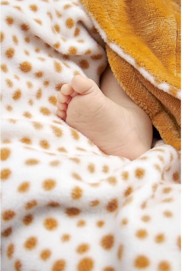 Meyco fleece wikkeldeken Cheetah honeygold Geel All over print