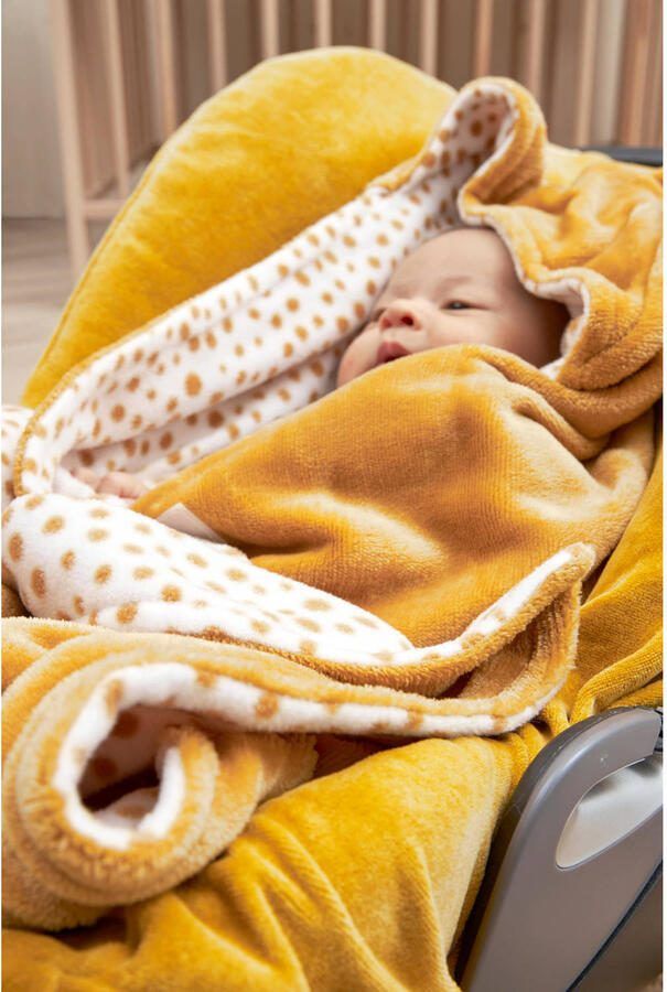 Meyco fleece wikkeldeken Cheetah honeygold Geel All over print - Foto 2