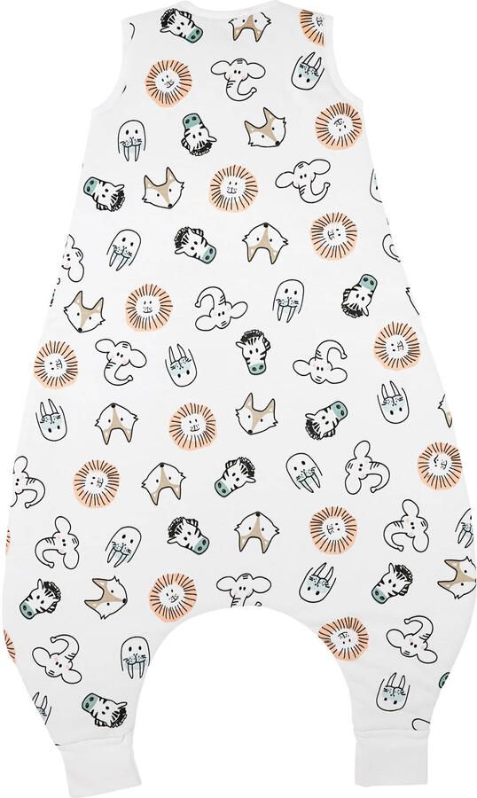 Meyco gevoerde baby slaapzak jumper Animal wit bruin zwart Babyslaapzak Multi 104 cm