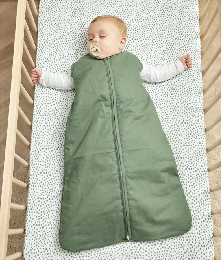 Meyco gevoerde baby slaapzak uni forest green Babyslaapzak Groen 110 cm - Foto 2