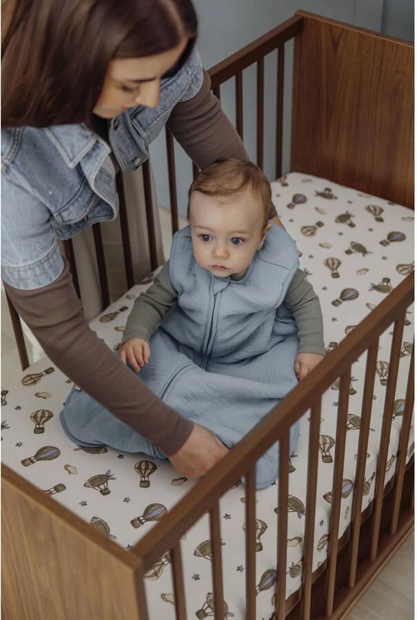 Meyco gevoerde pre-washed hydrofiele winter baby slaapzak jeans blue - Foto 2