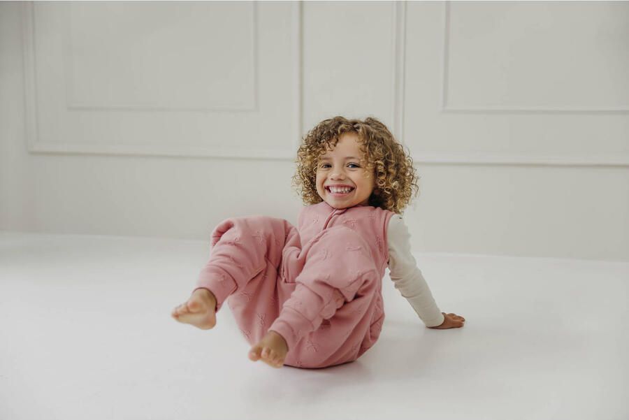 Meyco gevoerde winter slaapoverall jumper Bow roze - Foto 2