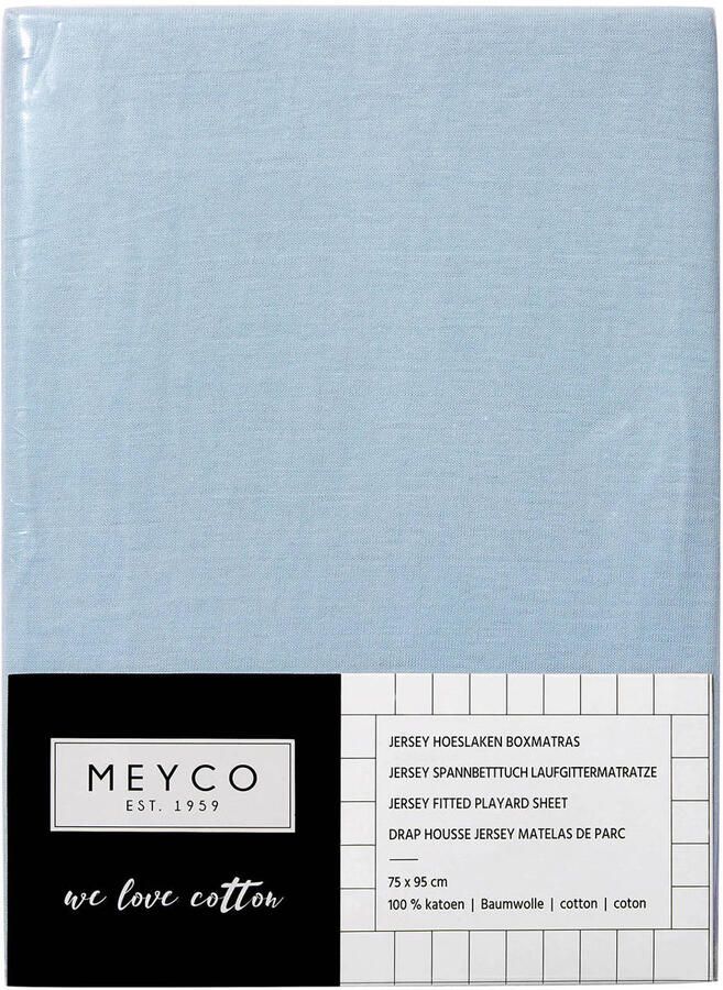 Meyco hoeslaken boxmatras 75x95 cm lichtblauw | Hoeslaken van - Foto 3