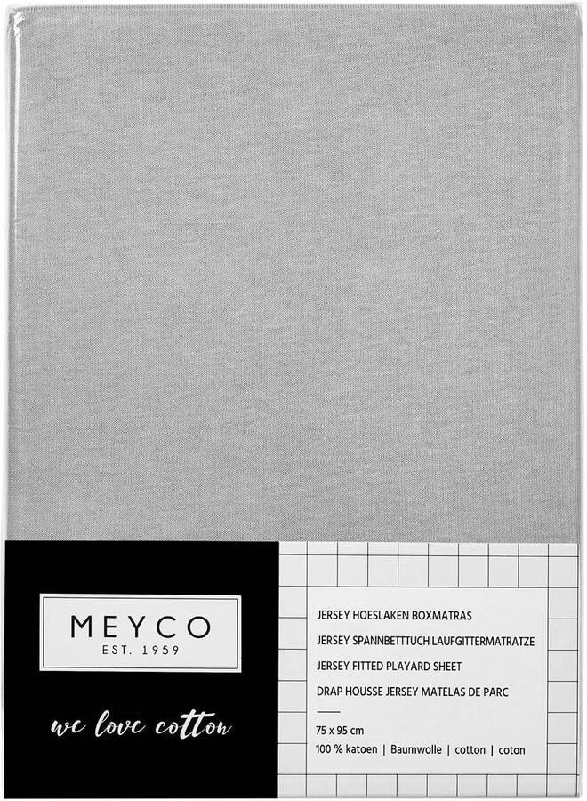 Meyco hoeslaken boxmatras 75x95 cm lichtgrijs | Hoeslaken van - Foto 3