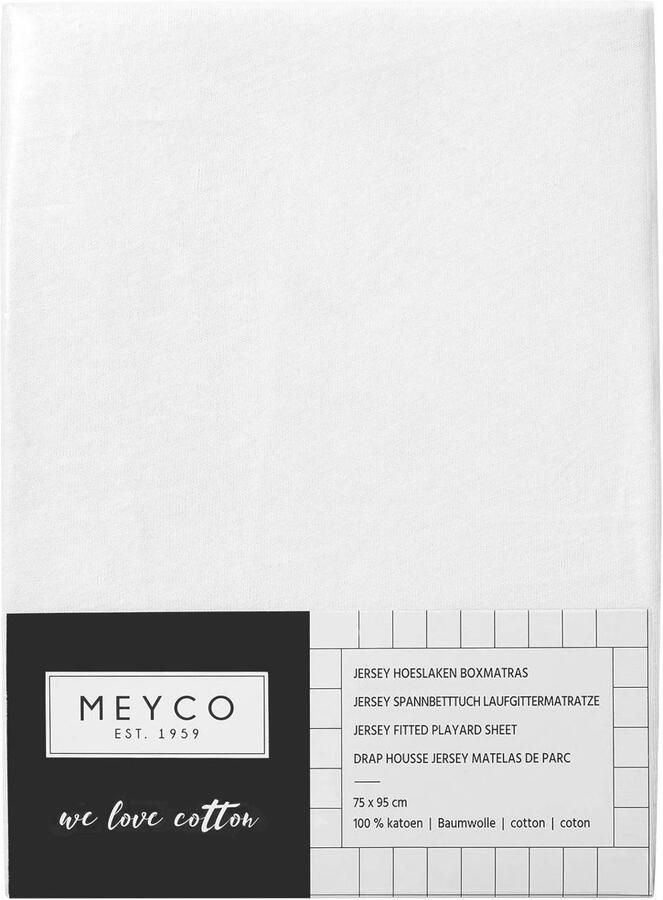 Meyco hoeslaken boxmatras 75x95 cm wit | Hoeslaken van - Foto 3