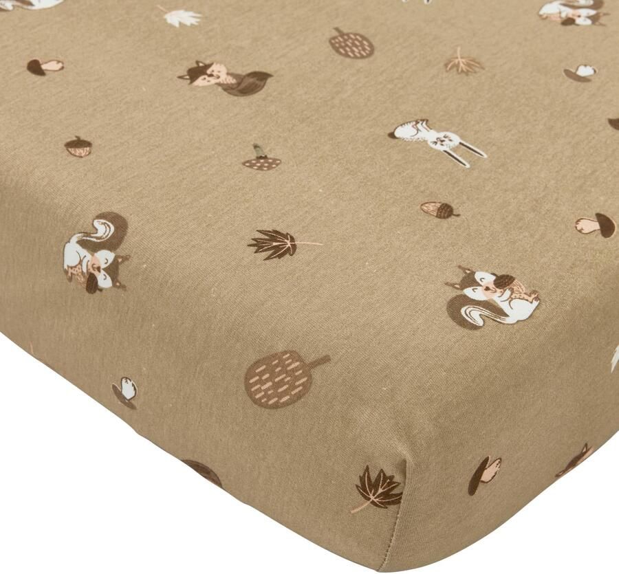 Meyco hoeslaken junior bed Forest Animals sand