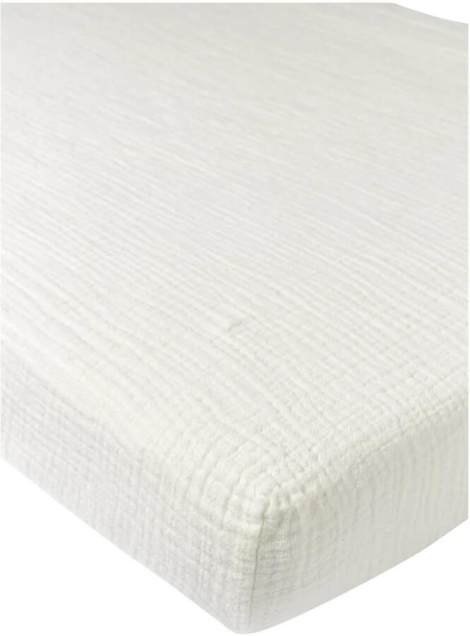 Meyco hoeslaken ledikant pre-washed hydrofiel offwhite 60x120cm