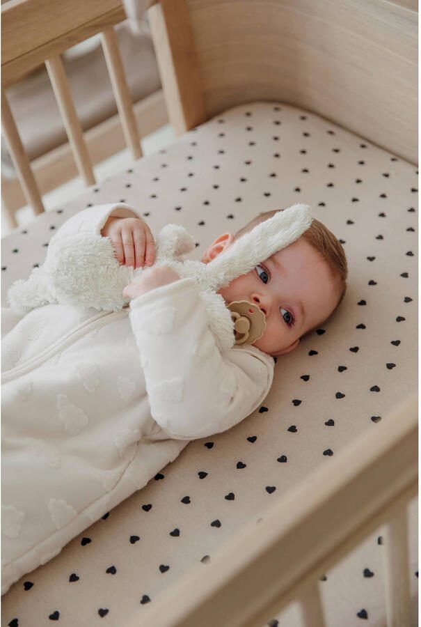 Meyco hoeslaken ledikant Sweet Heart beige zwart - Foto 2