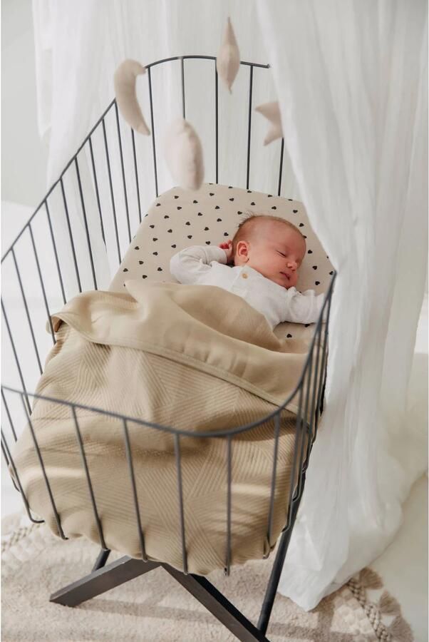 Meyco hoeslaken ledikant Sweet Heart beige zwart - Foto 3