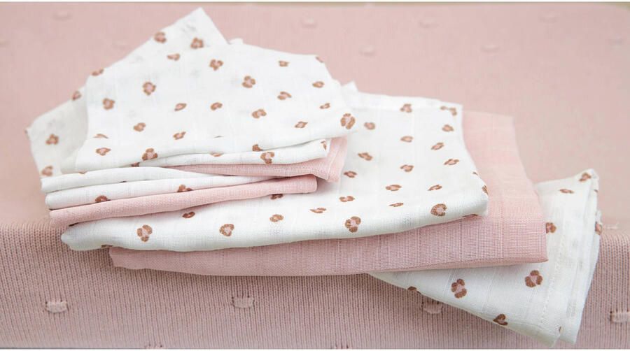 Meyco hydrofiel baby washandje Mini Panther set van 3 Soft Pink Hydrofiele washandjes Roze - Foto 3