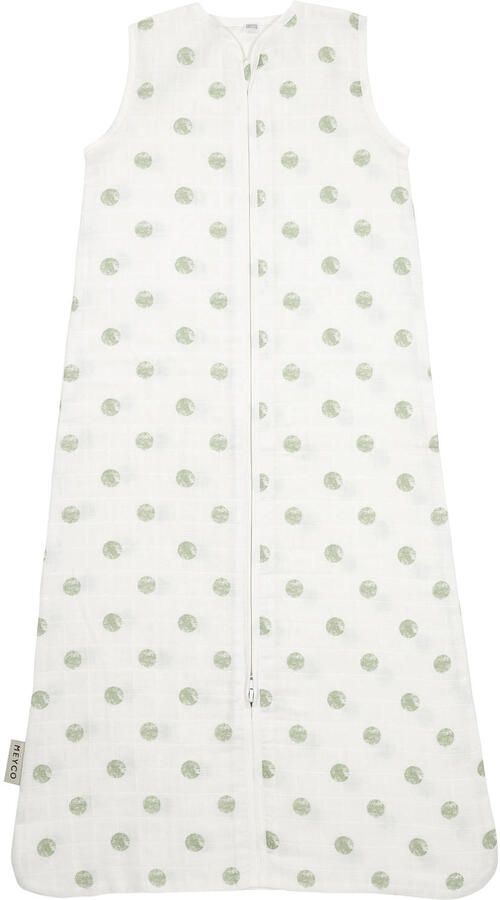Meyco hydrofiel baby zomerslaapzak Dots soft green Babyslaapzak Groen Stip 110