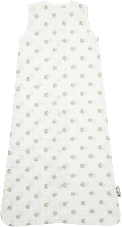 Meyco hydrofiel baby zomerslaapzak Dots soft green Babyslaapzak Groen Stip 110 - Foto 3