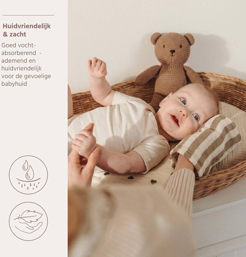 Meyco hydrofiel pre-washed washandje Fat Stripe Taupe wit (set van 2) - Foto 2