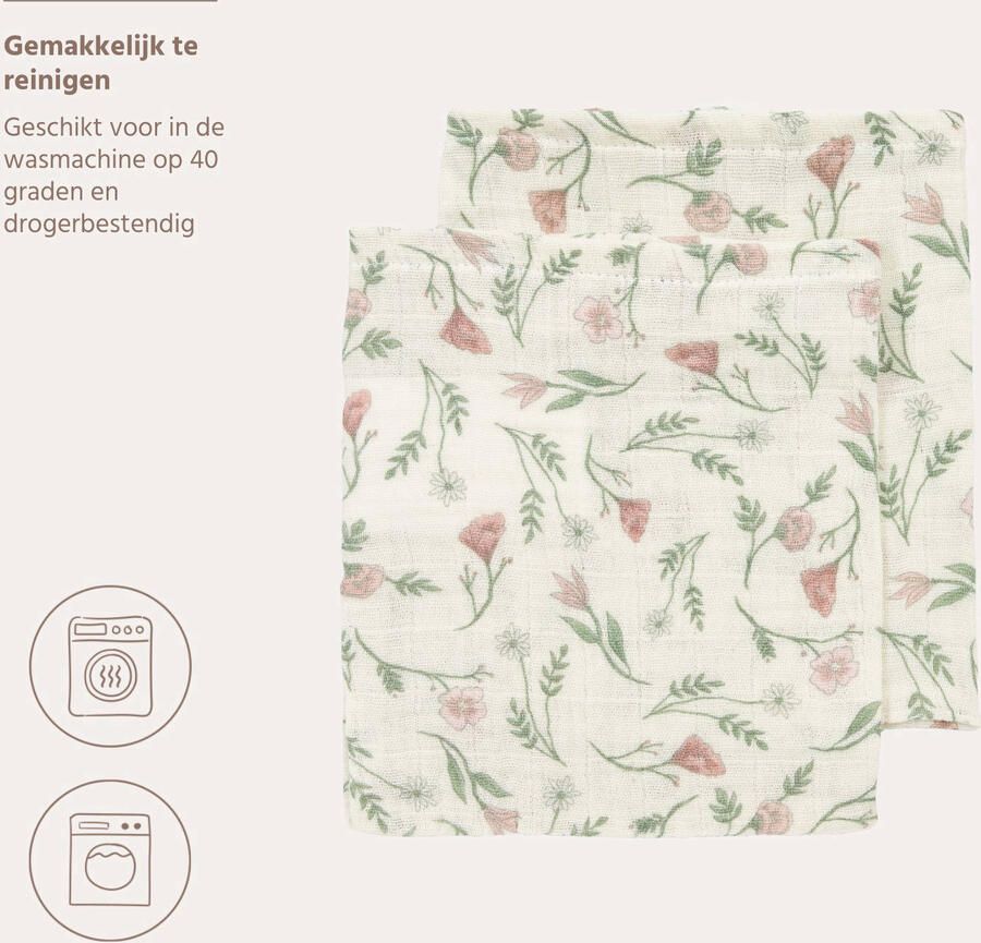 Meyco hydrofiel pre-washed washandje Flower (set van 2) - Foto 2