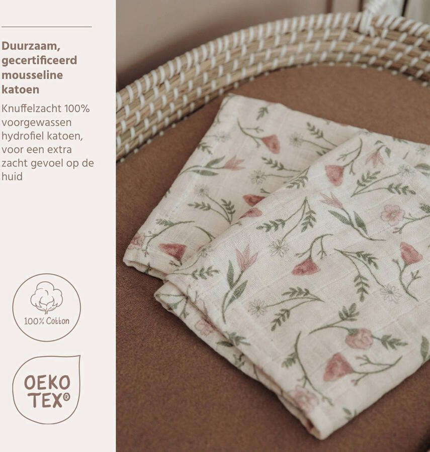 Meyco hydrofiel pre-washed washandje Flower (set van 2) - Foto 3