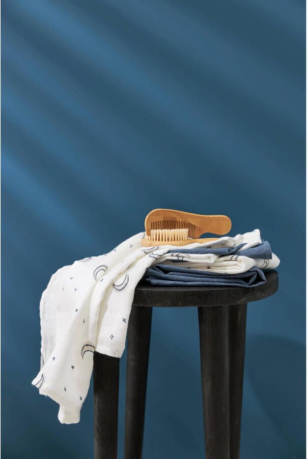 Meyco hydrofiel washandje Moon set van 3 indigo Hydrofiele washandjes Blauw - Foto 2