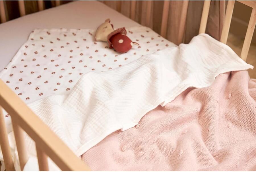 Meyco hydrofiele baby ledikantlaken 100x150cm offwhite Babylaken Ecru Effen - Foto 3