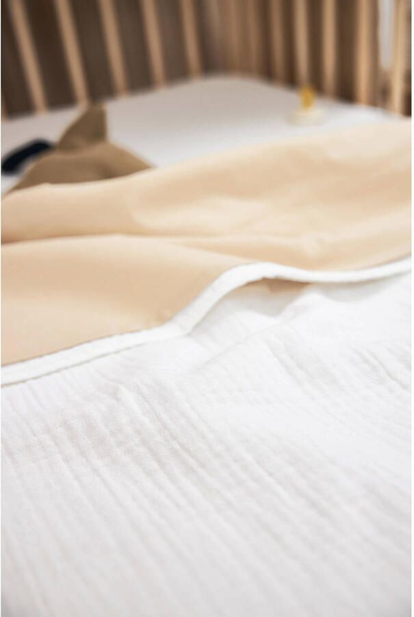 Meyco hydrofiele baby ledikantlaken 100x150cm offwhite Babylaken Ecru Effen - Foto 2