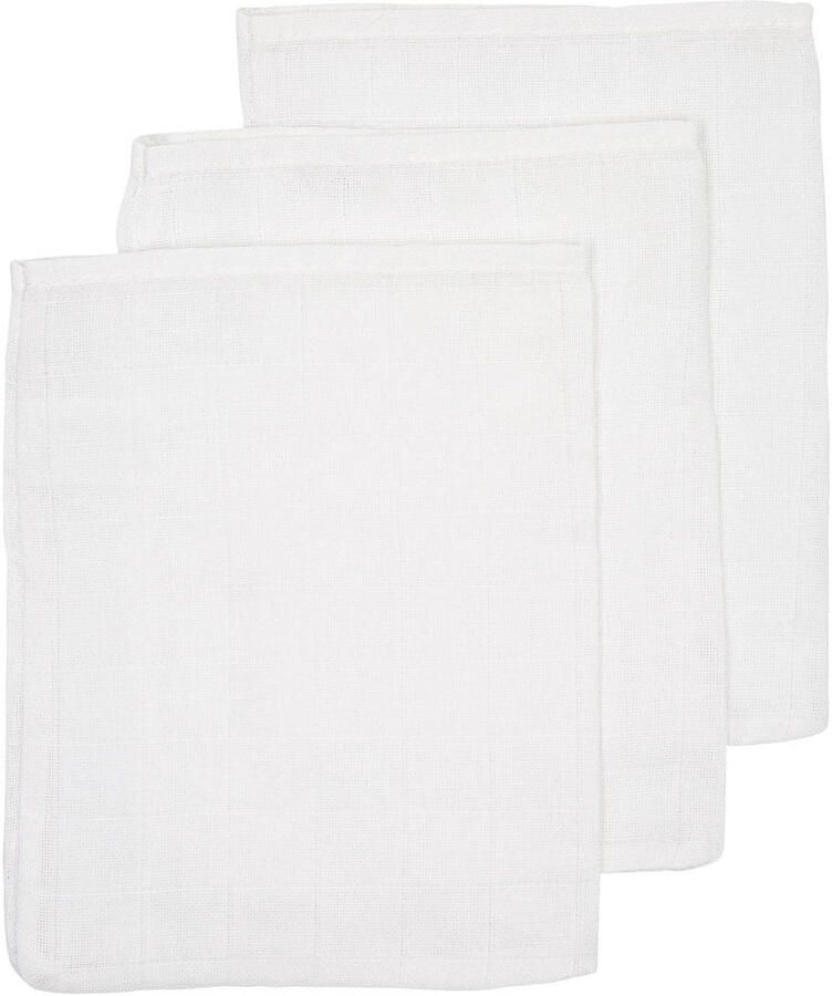 Meyco hydrofiele baby washandjes (set van 3) uni wit Hydrofiele washandjes