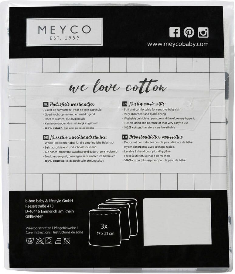 Meyco hydrofiele baby washandjes (set van 3) uni wit Hydrofiele washandjes - Foto 2