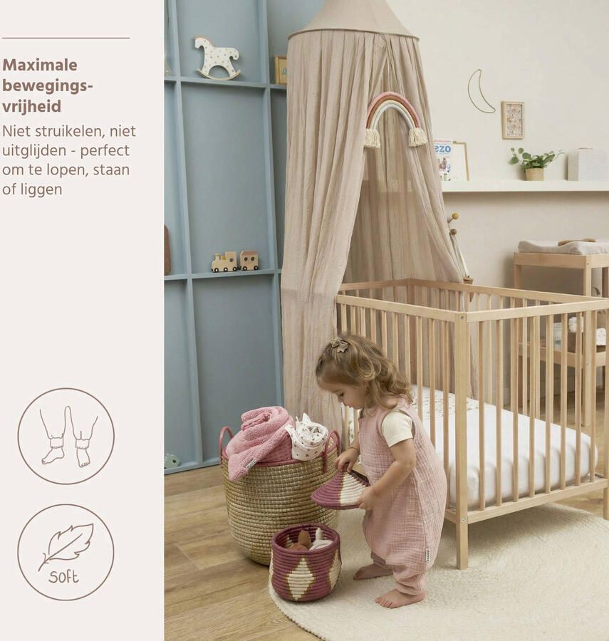 Meyco hydrofiele baby zomer slaapoverall jumper soft pink Babyslaapzak Roze 104 - Foto 2