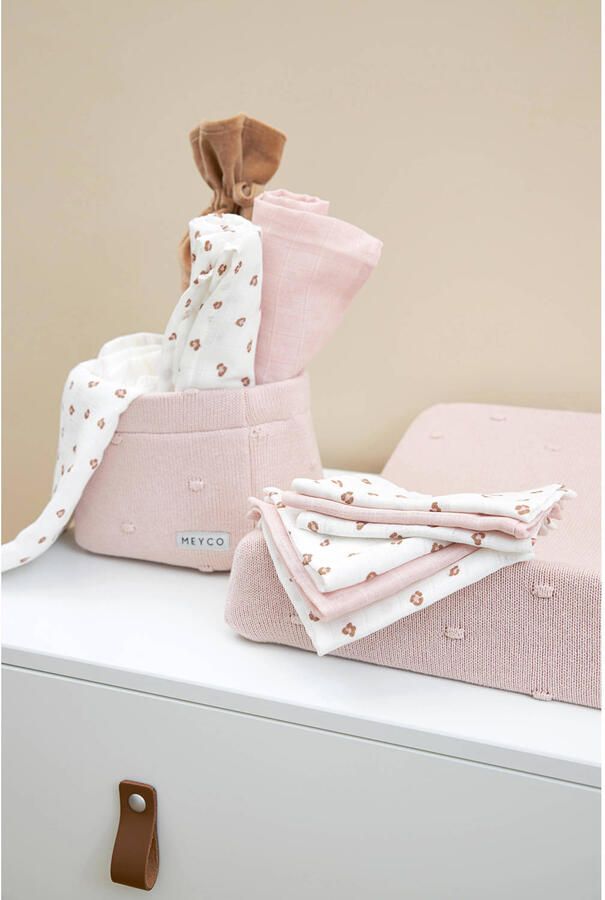 Meyco hydrofiele doek Mini Panther 70x70 cm set van 3 Soft Pink Hydrofiele luiers Roze - Foto 2