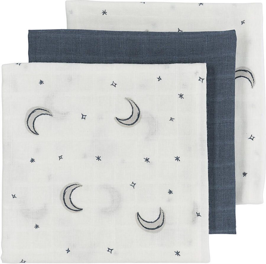Meyco hydrofiele doek Moon 70x70cm set van 3 indigo Hydrofiele luiers Blauw
