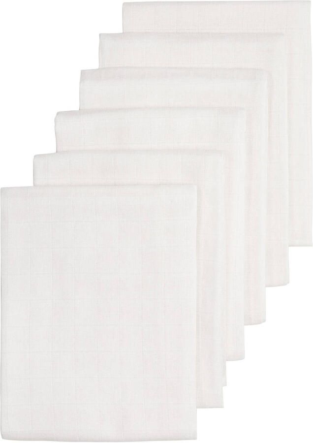 Meyco hydrofiele doek uni 60x60 cm set van 6 white Hydrofiele luiers Wit