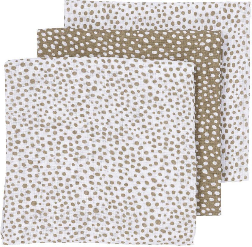 Meyco hydrofiele luier Cheetah 70x70 cm set van 3 taupe Hydrofiele luiers Bruin
