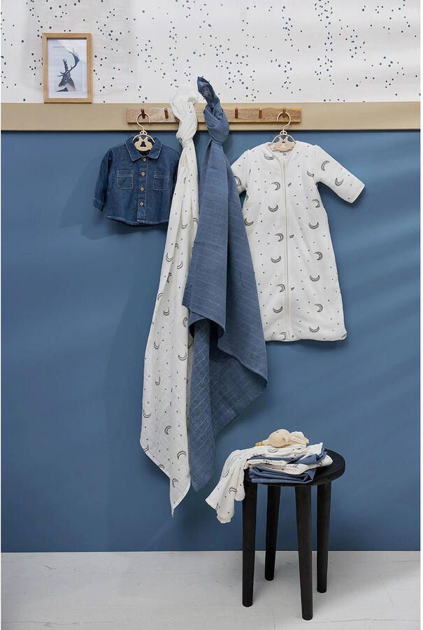 Meyco hydrofiele starterset Baby Moon set van 9 indigo Blauw All over print - Foto 2