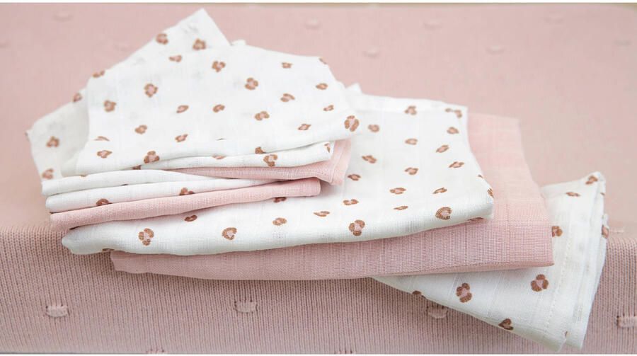 Meyco hydrofiele starterset Mini Panther set van 9 Soft Pink Roze Panterprint - Foto 3