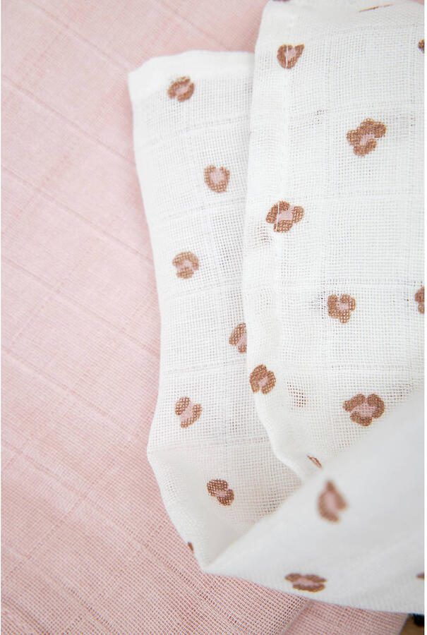 Meyco hydrofiele swaddle Mini Panther 120x120 cm set van 2 Soft Pink Roze - Foto 2