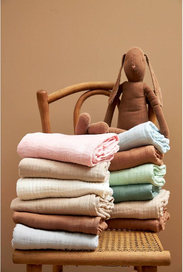 Meyco hydrofiele swaddle set van 2 Uni Offwhite Sand 120x120cm Hydrofiele luiers Ecru - Foto 3