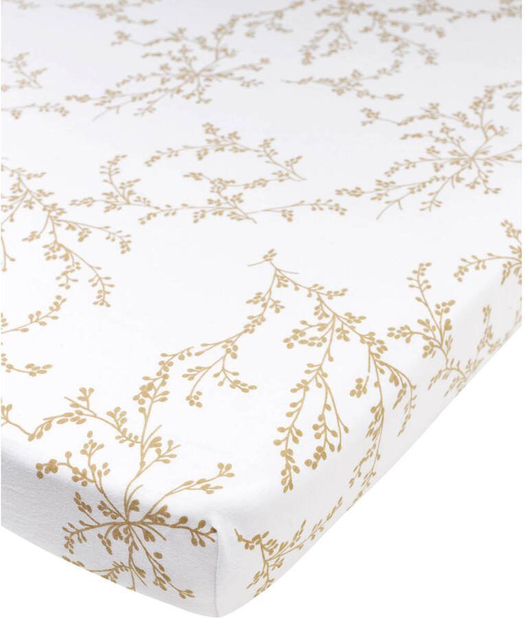 Meyco jersey hoeslaken boxmatras 75x95 Branches sand Beige