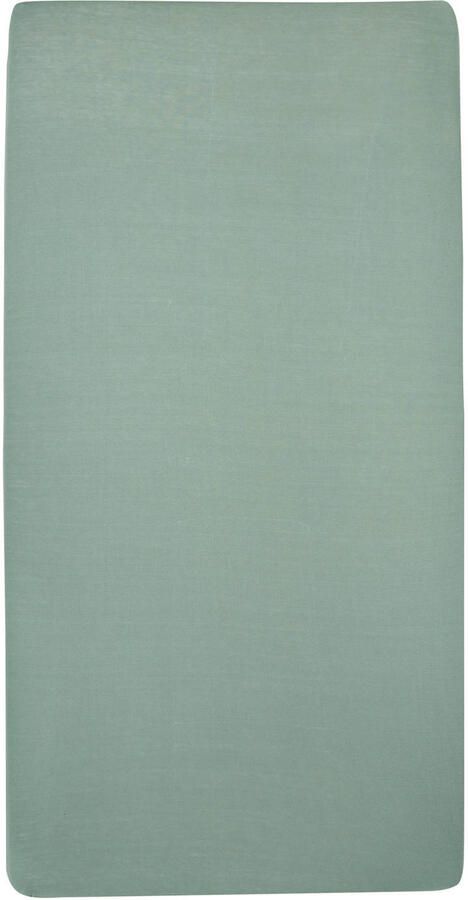 Meyco katoenen hoeslaken ledikant 60x120 cm (set van 2) Groen Effen
