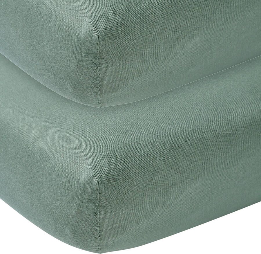 Meyco jersey hoeslaken peuterbed 70x140 150 set van 2 Groen Effen - Foto 2