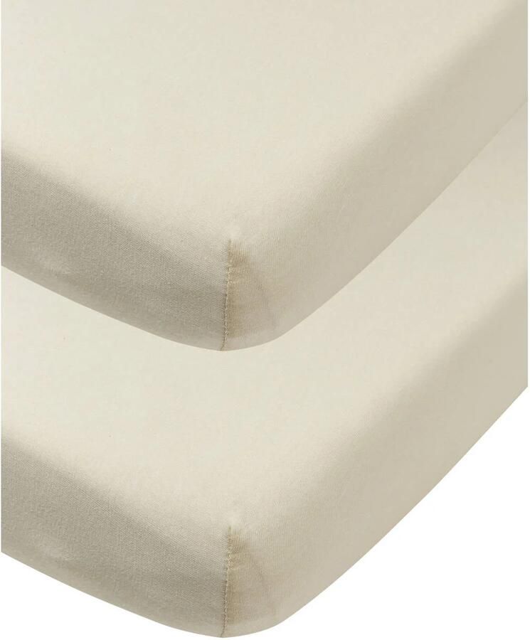 Meyco jersey hoeslaken ledikant soft sand (set van 2)