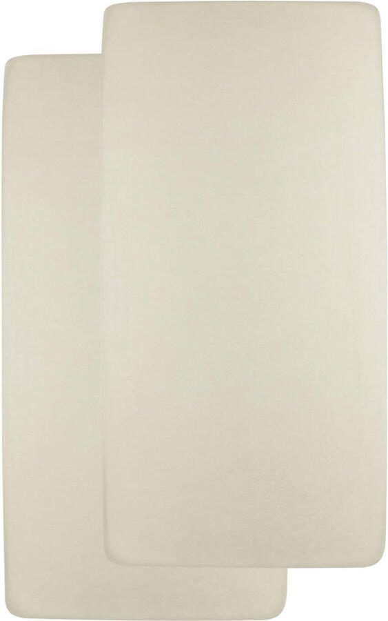 Meyco jersey hoeslaken ledikant soft sand (set van 2) - Foto 3