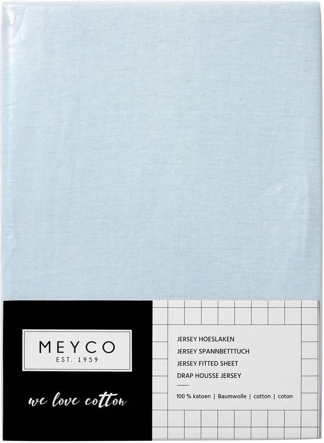 Meyco jersey hoeslaken wieg 40x80 90 cm Blauw | Hoeslaken van - Foto 3