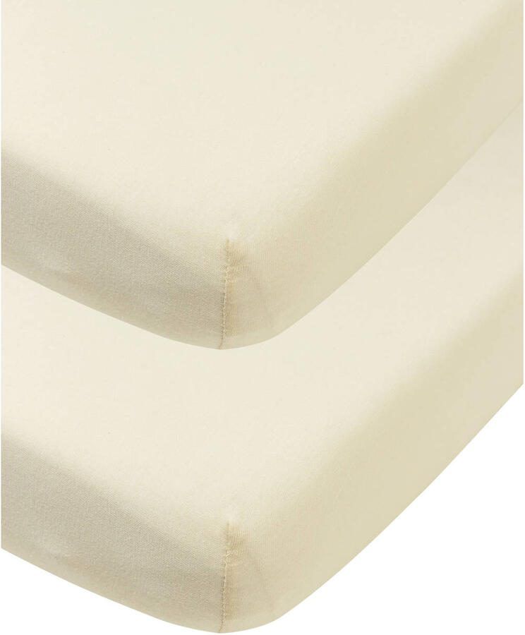 Meyco jersey hoeslaken wieg nature (set van 2)