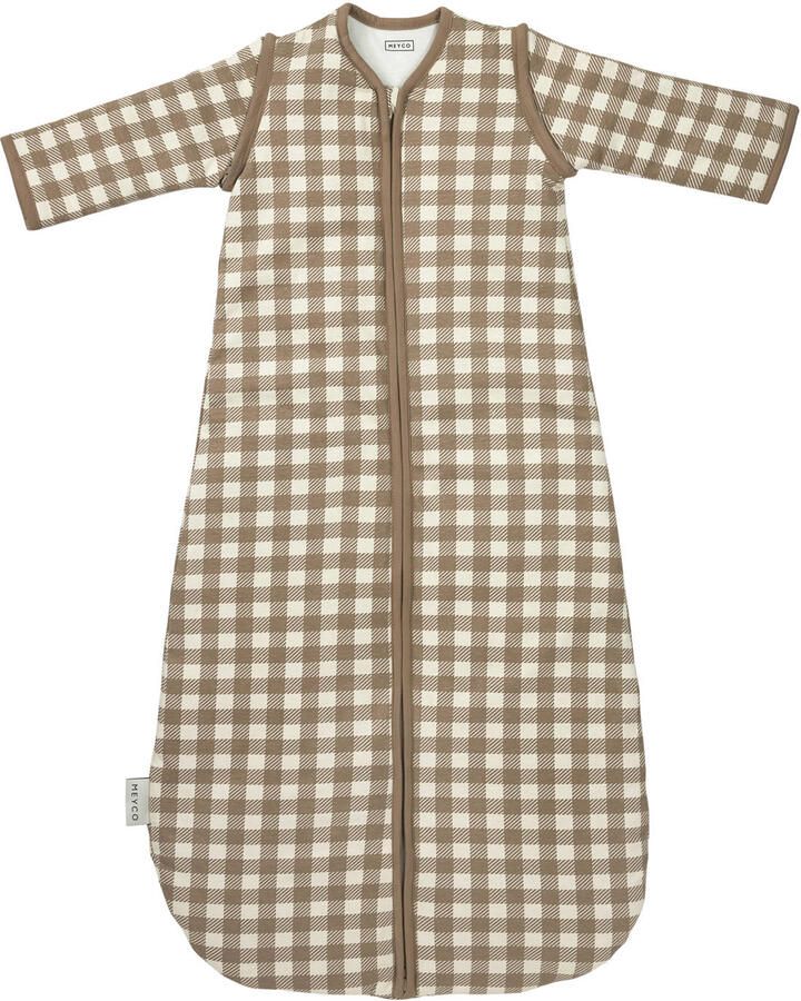 Meyco jersey slaapzak met afritsbare mouw taupe
