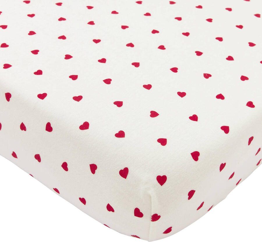 Meyco junior bed hoeslaken Sweet Heart white red
