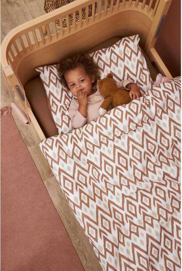 Meyco katoenen dekbedovertrek baby (100x135 cm) Bruin All over print - Foto 3